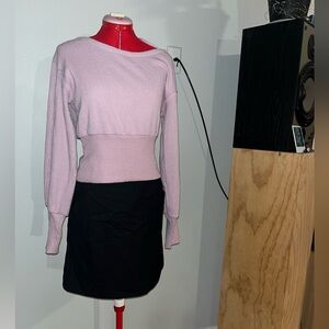 Anthropologie Mauve Ribbed Sweatshirt